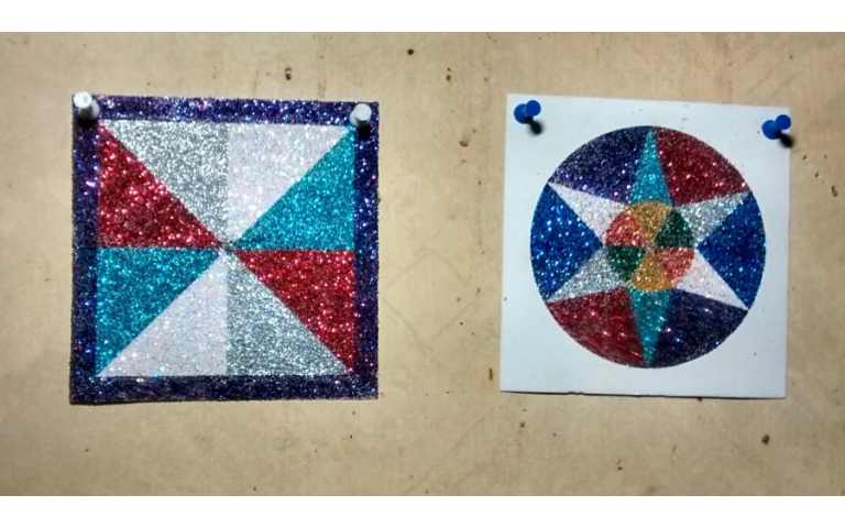 Glitter Art Made with Sand Art Kit